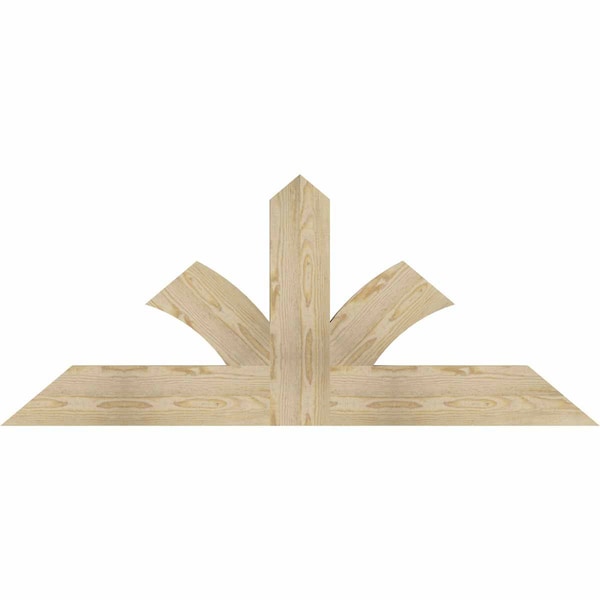 Ekena Millwork Richland Rough Sawn Timber Gable Bracket, Douglas Fir, 60"W x 25"H x 2"D x 6"F, 10/12 Pitch GBW060X25X0206RIC00RDF - main